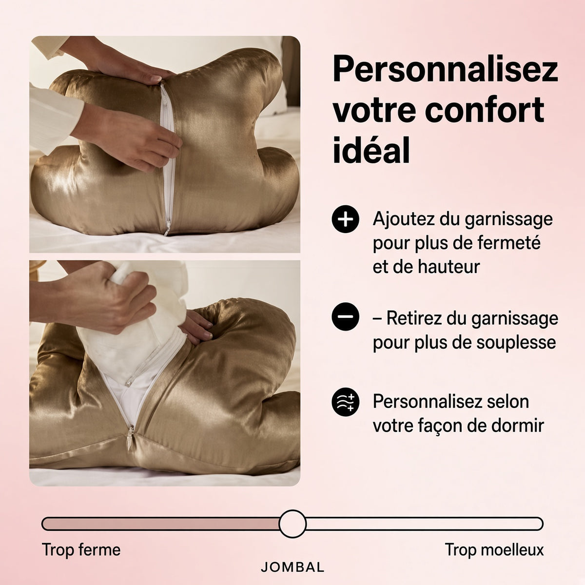 Coussin Anti-Rides + Taie d'Oreiller