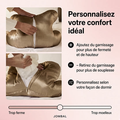 Coussin Anti-Rides + Taie d'Oreiller