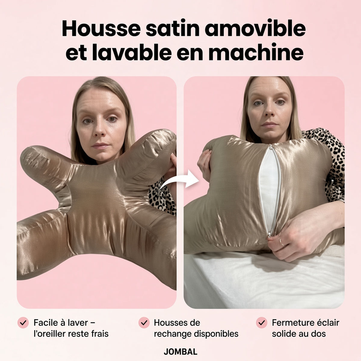 Coussin Anti-Rides + Taie d'Oreiller